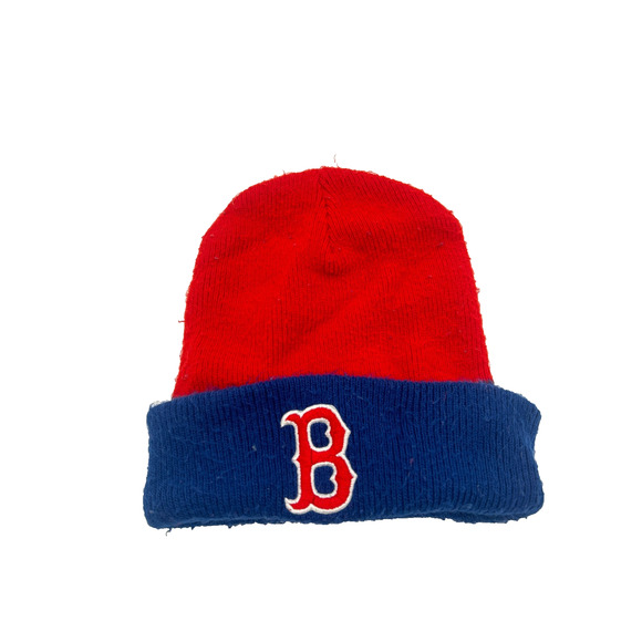 Boston Red Sox MLB Red & Blue Knit Beanie Hat with Embroidered Logo - Picture 1 of 3